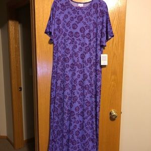 Purple rose floor length dress